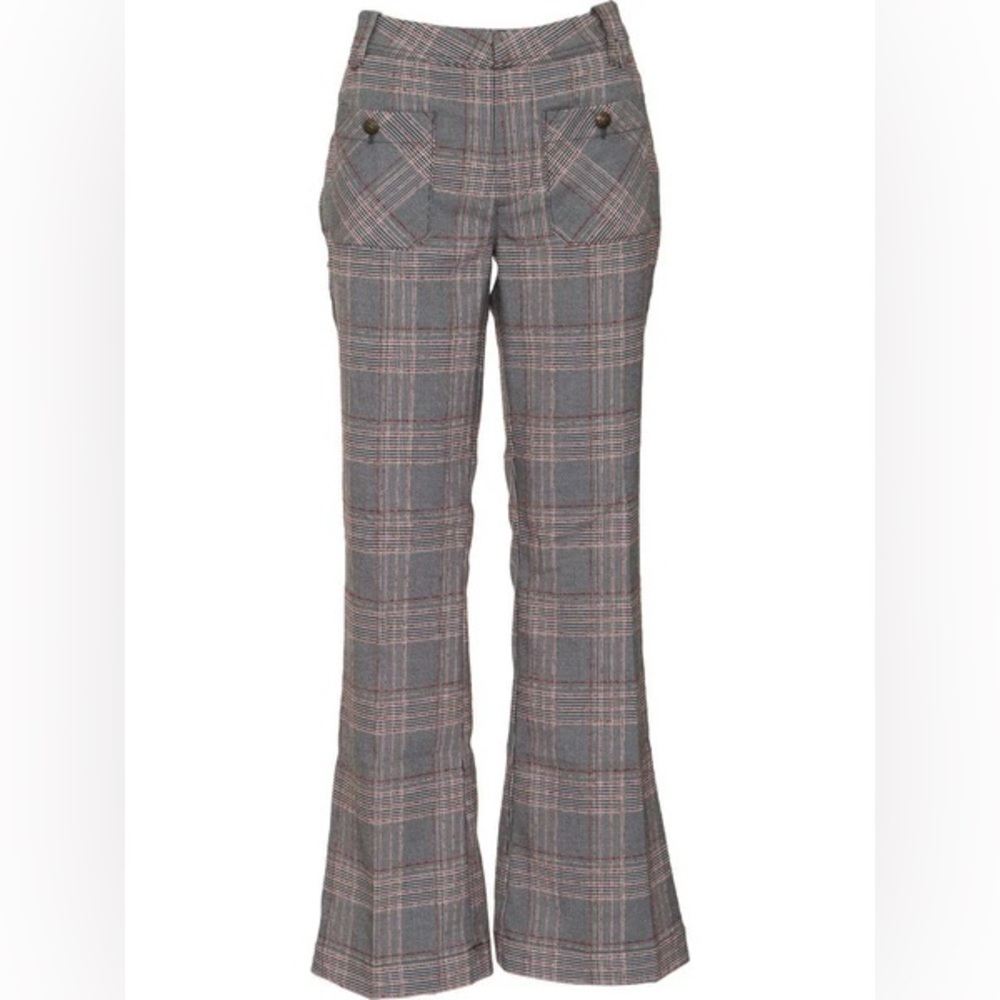 FREE PEOPLE | Gray Plaid Trousers